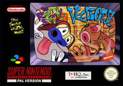 The Ren and Stimpy Show Veediots box art for Super Nintendo